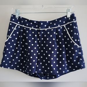 New polka dot shorts navy blue white sz M retro